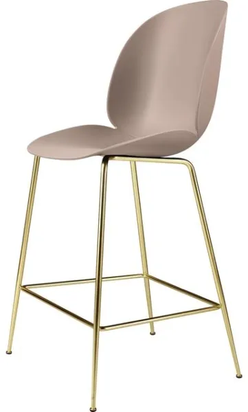 GUBI Beetle Barstol H65 Konisk Bas Mässing Semi Matt/Sweet Pink