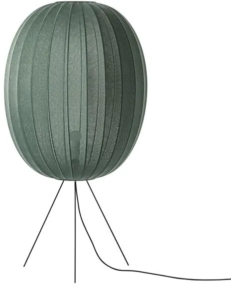 Made By Hand Knit-Wit Hög Oval Golvlampa Medium Ø65 Tweed Green