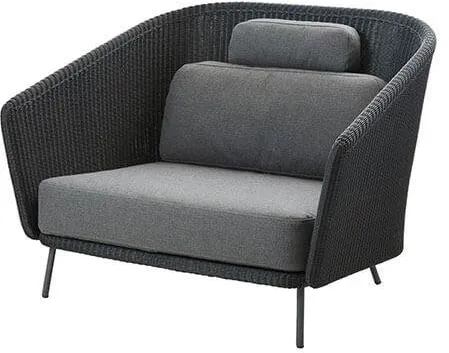 Cane-Line Mega loungestol - Grå ram med dynsats