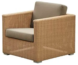 Cane-Line Chester loungestol, Natural, dyna i taupe